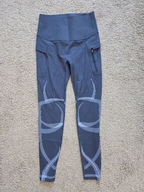 High-Waist Blue Reflective Pocket Leggings